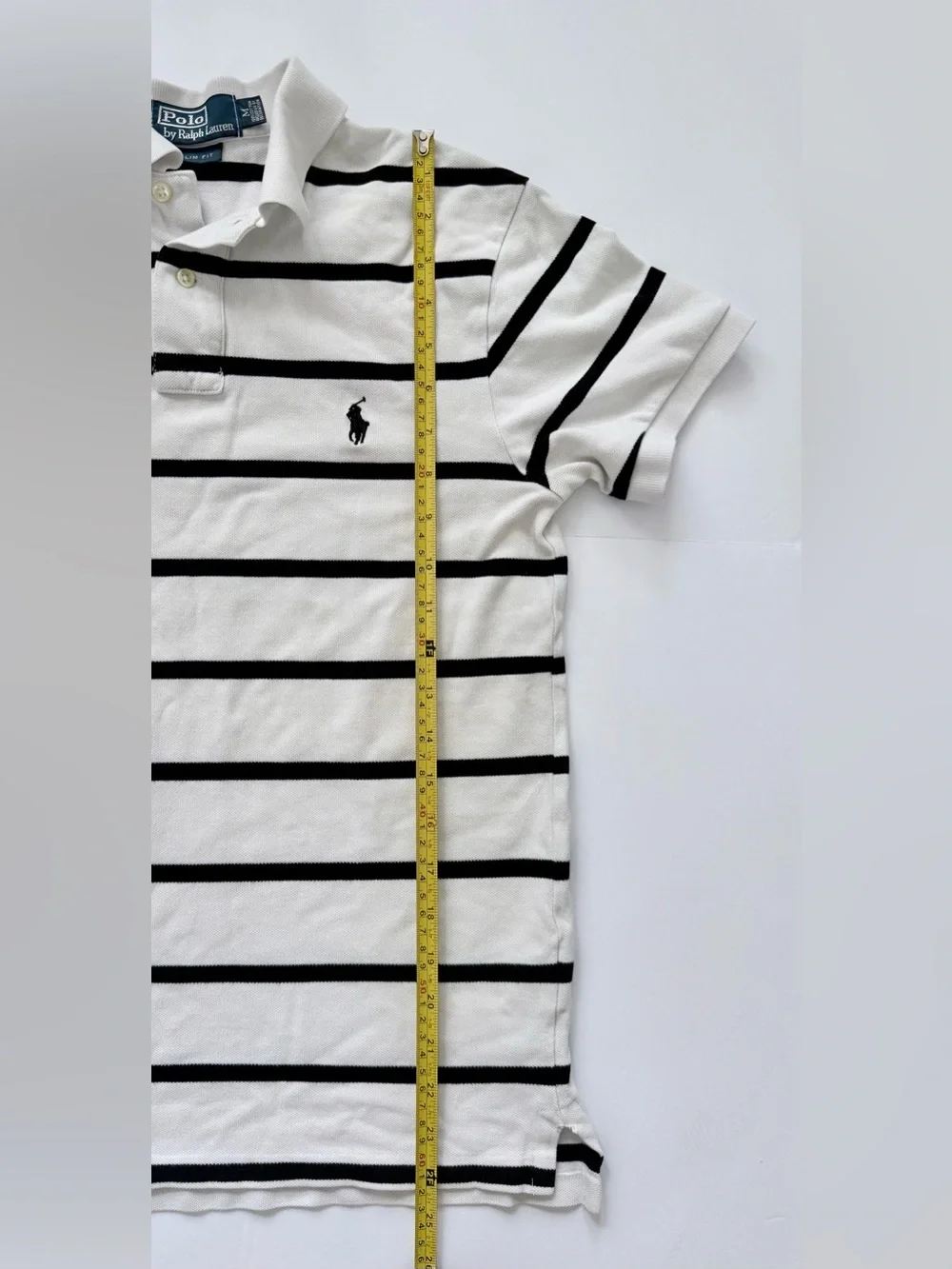 Polo by Ralph Lauren White & Black Striped Classic Polo Shirt
